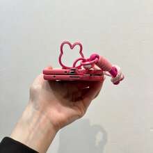 可愛漸層粉色手機殼，附兔子造型環扣與掛繩，適用 Galaxy Z Fold 8 Wide Fold8 Ultra Fold7 Fold6 Fold5 保護殼 - 漸層粉紅色 - 查看 12