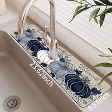 1pc Thanksgiving Pumpkin Pattern Design Rubber Faucet Splash Guard Mat, Bathroom Faucet Anti-Splash Pad, Mud Guard, Moisture-Proof Anti-Slip Faucet Mat, Kitchen Countertop Accessory. Protect Your Kitchen Countertop. - Multicolor - View 11
