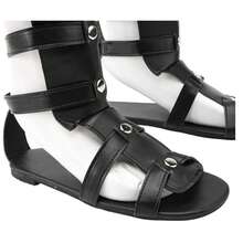 New Medieval Renaissance Roman Foot Fighter Retro Men's Shoes - Black - View 7