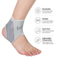 1pc Professional Ankle Support -Lightweight Compression Design-Thin & Breathable, No Stuffiness-Provides Stable Support During Sports, Suitable For Basketball, Running And Hiking - Light Grey - View 4