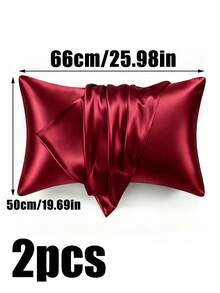 Luxurious Silky Soft Pillowcase-Breathable Skin-Friendly, Cool To The Touch, Satin Pillowcases, Solid Color Envelope Closure-Machine-Washable Bedding, Ice Silk, Satin, Faux Silk Pillowcase, Christmas Gift, Fall Home Decor, Halloween Decor Pillowcase - Multicolor - View 15