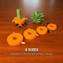 Pineapple Shaped Stackable Cable Organizer, Creative 3D Printed Cable Management Clip, Anti-Tangle USB-C/Micro USB Charging Cable Holder, Home Office Desktop Decorative Accessory - View 3