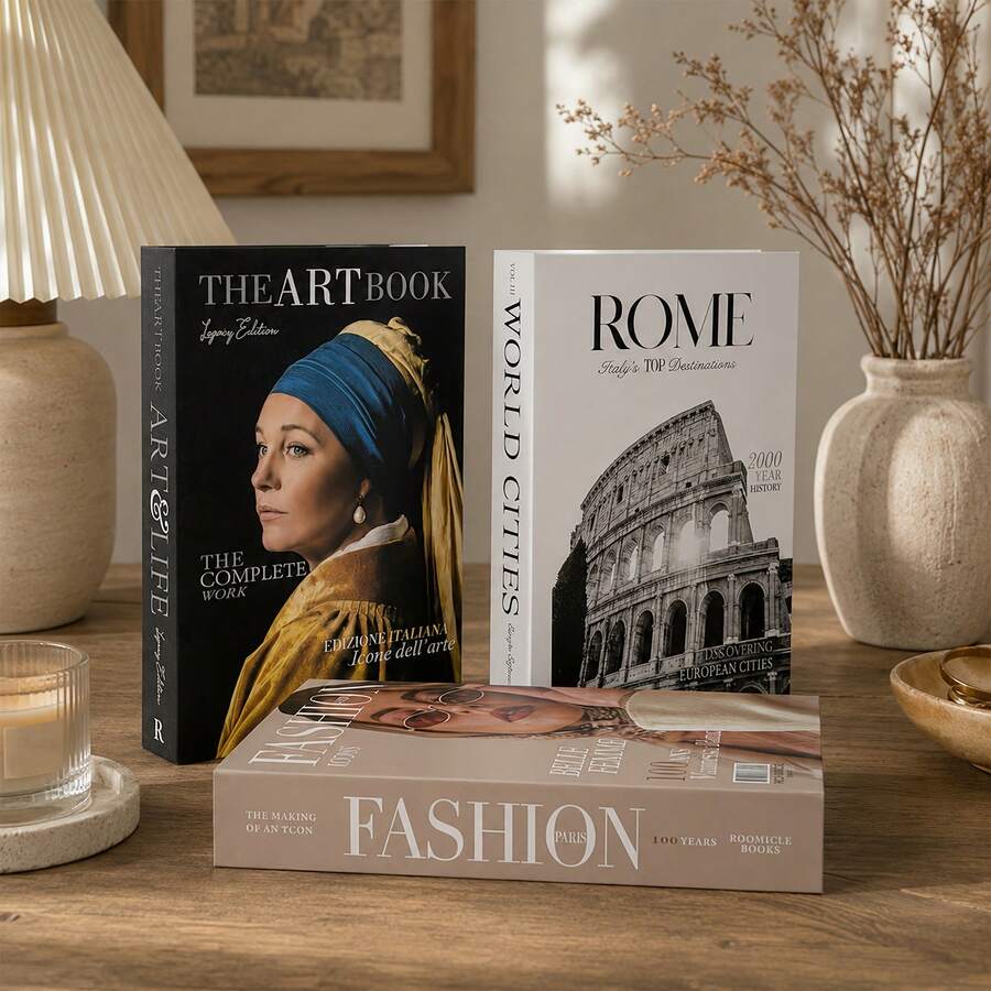 Paper Aesthetic Decorative Books, Coffee Table Books Decor - Faux Decorative Books For Decoration - Home Desktop Decor - Bedside Table Decor - Home Bookshelf Decor - one-size - View 1