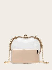 Mini Round Transparent Chain Handbag - Clear - View 8
