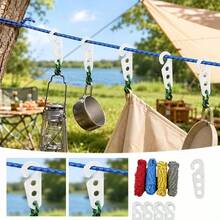 4pcs/Set, 10m/393.7in Nylon Rope, Used For Fixing And Dragging Items, Camping Accessories, Indoor/Outdoor Clothesline, Random Rope Color, Clothesline - Multicolor - View 3