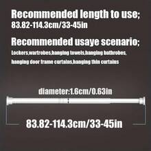 16mm Diameter 83-150cm Drill-Free Thickened Extended Telescopic Rod, Multi-Function Adjustable Rod For Curtains, Door Curtains, Shower Curtains, Support Rod - White - View 14