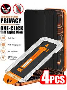 Gorilla Hero 4pcs-Privacy Screen Protector, High Surface Hardness, Resistant To Scratches From Keys, Coins And Other Hard Objects, Smooth And Delicate Surface, Responsive Touch. Anti-Fingerprint Coating Reduces Oil Adhesion, Water-Resistant Design Improves Durability. Compatible With IPhone Duo/18 Promax/18 Pro/18/17e/17 Pro Max/17 Pro/17Air/17/16e/16 Pro Max/16 Pro/16 Plus/16/15 Pro Max/15 Pro/15 Plus/15/14/13/12 And Other Models - Black - View 43