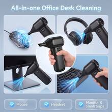 Snow Blower And Brushless Turbo Air Duster, 9000000RPH, 79m/S Wind Speed, 3-Speed LCD Display, High-Brightness Focused LED, Dual 4000mAh Batteries, 15-105 Minutes Runtime, 3-Hour Type-C Charging, Suitable For BBQ, Car, Computer And Home Cleaning Complete Tool Set - Black - View 6