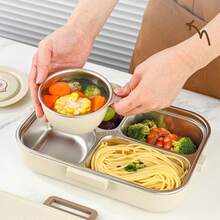 304 Stainless Steel Lunch Box, Bento Box Adult, Leakproof Japanese Bento Box With Utensils And Soup Bowl, Microwaveable Metal Lunch Box, Stainless Steel Containers With Lids, For School Student - Multicolor - View 6