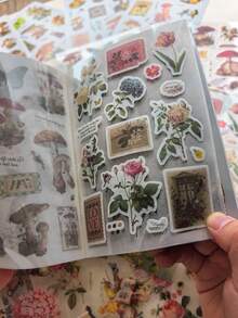 20pcs Vintage Sticker Book Ticket Series, Made Of PVC And Washi Paper, Suitable For Ins Style Vintage Scrapbook DIY Decoration Stickers, Paper Craft Collage, Scrapbook Sticker Book - Multicolor - View 13