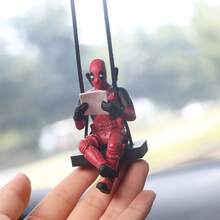 1pc Funny Pose Guard Swinging Car Hanging Ornament, Resin Spider Guard Figurine Pendant, Rearview Mirror Decoration, Theme Collection Gift - Multicolor - View 6