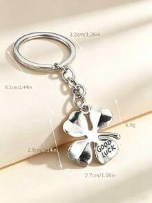 10pcs/20PCFour Leaf Clover Keychain, Good Luck Charm, Gold & Silver Tone Metal Pendant For Women, Bag, Purse, Backpack, Car Keys, Lucky Gift Accessory - Multicolor - View 8