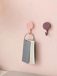 Colorful Self-Adhesive Hooks, Cute Wall Hooks, Towel Hooks, Home Storage, Plastic Adhesive, Decorative Wall, Kitchen Bathroom Office Closet Self-Adhesive Hooks - View 7