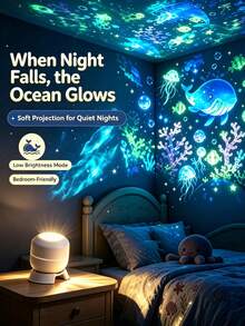 Kids Ocean Projector Night Light Rotatable Underwater Sea Pattern Projection Lamp Bedroom Decor Atmosphere Lamp Birthday Christmas Gift For Children - Multi-color light - View 2