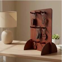 Wooden Keychain Display Rack, Retail Desktop Key Ring Storage Stand, Jewelry Display Stand, Key Pendant Display Rack - Multicolor - View 5