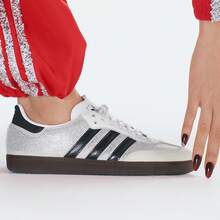 Adidas SAMBA OG "T-Head" Classic Rhinestone Skate Shoes, Training Shoes, White Sneakers IH9055 - Light Grey - View 7
