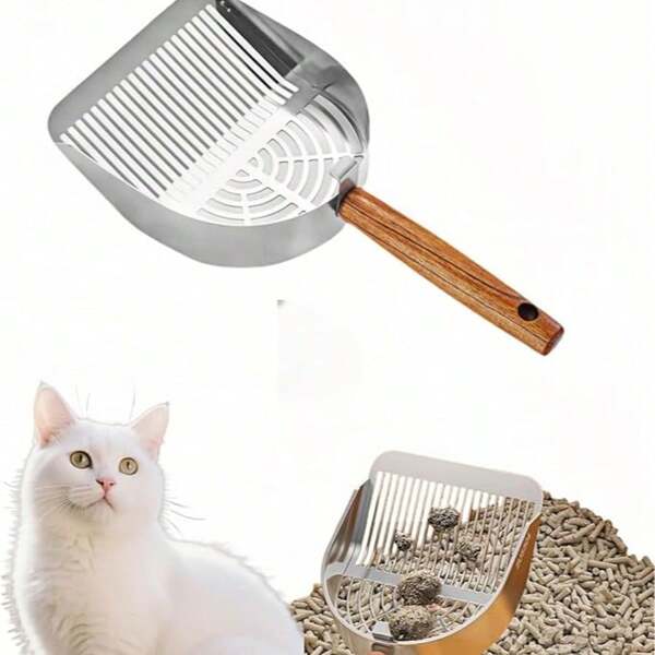 1PC Cat Litter Scoop Cat Poop Scoop Stainless Steel Shovel Special For Tofu Litter Fine Hole Cat Metal Large Mineral Litter Shovel Artifact