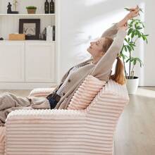 Sofa Bed Mattress - Pink + Corduroy + 1-seater - View 5