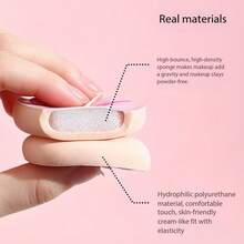 1/2pcs Heart Bow Cotton Candy Makeup Sponge, Dual-Use Dry & Wet Cushion BB Cream Foundation Applicator - Multicolor - View 3