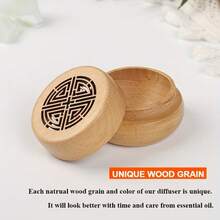 1pc Wooden Aroma Diffuser, Aroma Box And Wooden Ball Set, Vintage Hollow Screw Bottle Cap, Suitable For Home And Car Fragrance Decoration, Strong Volatility And Long-Lasting Scent, Creating A Pleasant And Comfortable Aromatic Environment - Multicolor - View 9