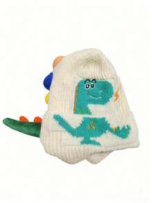 Winter Knitted Hat For Children, Cartoon Dinosaur Pattern With Earmuffs, Cute And Warm, Suitable For Outdoor And Daily Use - Multicolor - View 11