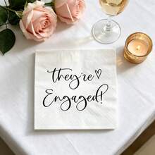 50pcs/Set Party Napkins, Engagement Party Napkins, Party Table Decor, Perfect For Engagement, Bridal Shower, Celebration Events To Add Romantic Atmosphere - View 1