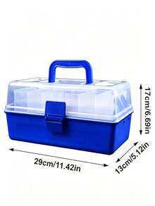 Double-Layer Flip-Top Lure Fishing Tackle Box, (Artificial Lures As Optional Accessories) With Detachable Multi-Compartment Storage Dividers For Classified Storage; Can Hold Lures, Fishing Lines And Reels, Portable Storage Case For Outdoor Angling - Random Color - View 10