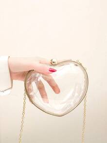 Mini Round Transparent Chain Handbag - Clear - View 4