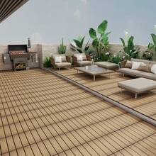 Patio Floor Tiles Pack Of 11 WPC Wood-Plastic Composite Patio Deck Tiles DIY Interlocking Decking Tiles, Quick Deck Floor Tile, Court Tile, Water Resistant Indoor Outdoor -11.8" Oak - Oak + Plastic - View 6