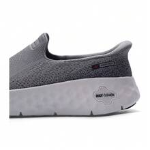 Skechers Men's MAX CUSHION Series SLIP-INS Hands-Free High-Rebound Thick-Sole Cushioned Breathable Casual Walking Shoes - Dark Grey - View 8