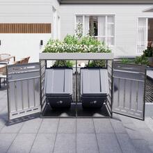 Storage Cabinet With Planter, Black Wood Veneer - 黑色 - 查看 3