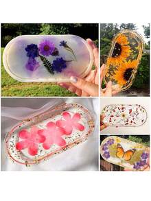 1PC Fashion Silicone Oval Plate Mold, Suitable For DIY Handmade Use - Oval Tray Silicone Mold - View 9