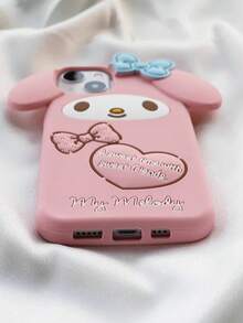 SANRIO Cartoon 3D Rabbit Heart Bow Phone Case, Shockproof Silicone Protective Cover, Compatible With Apple 17/17Air/17Pro/17Promax, 16/16Plus/16Pro/16Promax, 15/15Plus/15Pro/15Promax, 14/14Plus/14Pro/14Promax, 13/13Pro/13Promax, 12/12Pro/12Promax, 11/11Pro Max, XR/XSMAX, 7P/8P, 7/8/SE, Dust-Proof, Popular Style - Pink - View 10