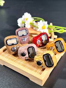 Wood Grain Finger Ring Electronic Counter, Resettable Finger Tally Counter For Prayer, Meditation And Recitation - Multicolor - View 8