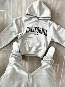 Men Hoodie Co-Ords - Grey - View 1
