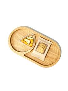 Bamboo Tray - Soup And Cracker Tray, Multi-Compartment Snack Plate ...