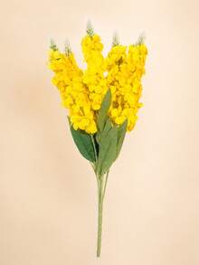 1pc Realistic Soft Yellow Hyacinth Artificial Flower, Suitable For Spring Home Decor, Dining Table And Farmhouse Floral Arrangement Faux Flower Stem - Yellow - View 9