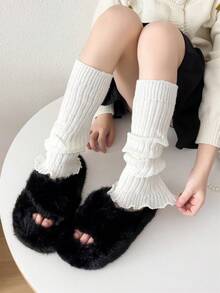 1 Pair Y2K Girls' Warm Foot Covers, Morandi Color Palette Breathable Comfortable Leg Warmers For Autumn/Winter, Children's Warm Foot Covers - Multicolor - View 7