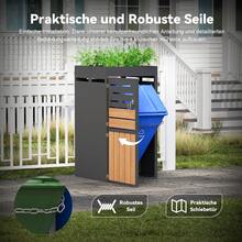 Outdoor Multi-Functional Cabinet Grey – With Integrated Planter And Waste Bin Compartment - 灰色 - 查看 5