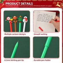 Mixed Christmas Cartoon Gel Pens, Cute Santa Claus Design, Black Ink Ballpoint Pens, Suitable For Elementary School Students Stationery - Multicolor - View 8