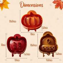 1Pack Fall Hand Pie Molds Set,Mini Apple, Pumpkin & Acorn Shapes For Baking – Dough Presser & Pocket Pie Cutter Tool ,Kitchen Gadgets Christmas Handmade Pie Molds. - Multicolor - View 5