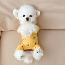 1pc Pet Supplies, Pet Clothing, Pet Sweatshirt, Pet Dog Clothes, Autumn/Winter Warm Dog Pajamas, Home Wear, Four-Legged Base Layer For Bichon, Teddy, Pomeranian - Orange - View 1