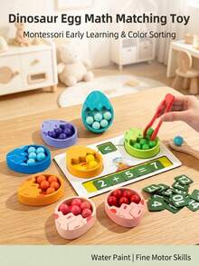 Wooden Dinosaur Egg Math Toy, Montessori Counting Game, Color Sorting, Fine Motor Skill Development, Suitable For 2-5 Years Old Toddlers, Kindergarten Educational Gift - Multicolor - View 5