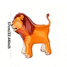 Small Lion Pulley Balloon, Children's Birthday Gift Balloon, Outdoor Toy Balloon, Cartoon Lion - Multicolor - View 3