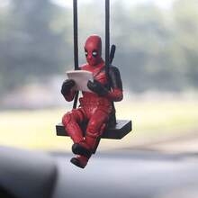 1pc Funny Pose Guard Swinging Car Hanging Ornament, Resin Spider Guard Figurine Pendant, Rearview Mirror Decoration, Theme Collection Gift - Multicolor - View 11