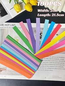 100/1pc 27ft Rainbow Paper Chain Set: DIY Party Decoration, Double-Sided Rainbow Color Paper Chain, Suitable For Kindergarten Banners, Classroom Decoration, Perfect For Baby Shower, Birthday Party Rainbow Paper Chain Decoration - Multicolor - View 14