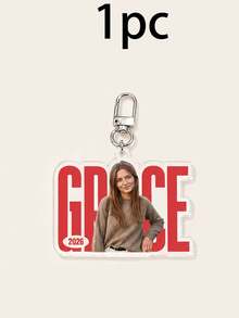 Custom Photo Name Keychain, Personalized Bag Charm, Customized Portrait Key Ring, Customizable Picture Holiday Gift, Colorful Backpack Accessory, Kids - Style a - View 10