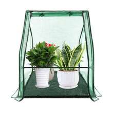 U'Artlines Mini invernadero portátil pequeño con almohadilla impermeable de 91 x 91 x 107 cm,carpa cubierta de plantas para jardín, plantas pequeñas, interior y exterior, PE - Verde - Ver 2