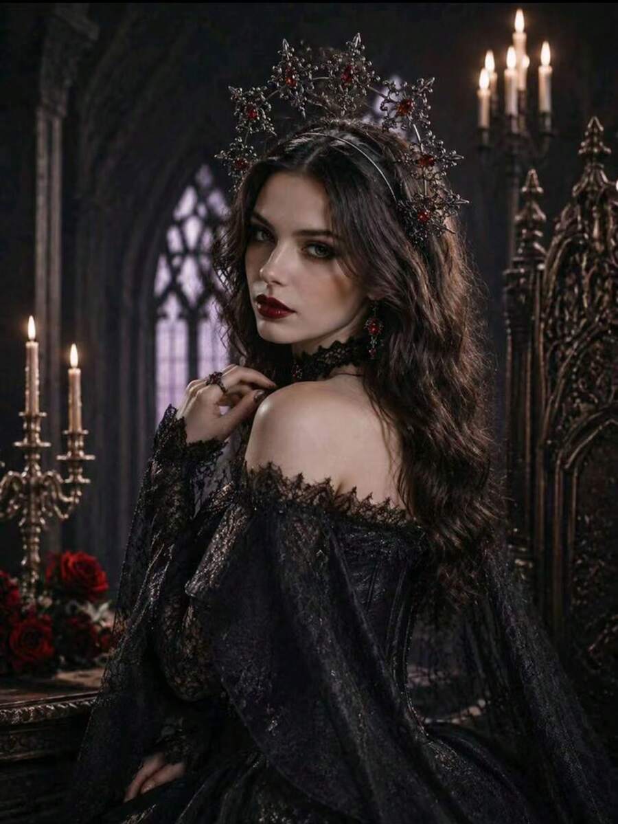 1pc Vintage Gothic Halo Headpiece For Women, Suitable For Various Holiday Parties, Cosplay And Other Occasions