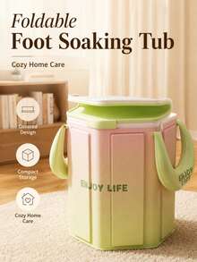 Foldable Foot Soaking Tub, Portable Collapsible Foot Bath Basin With Cover, Space Saving Foot Spa Bucket For Home Bathroom, Compact Storage Design, Cozy Relaxation Care Container With Handle For Daily Foot Care - Big Ears - View 11